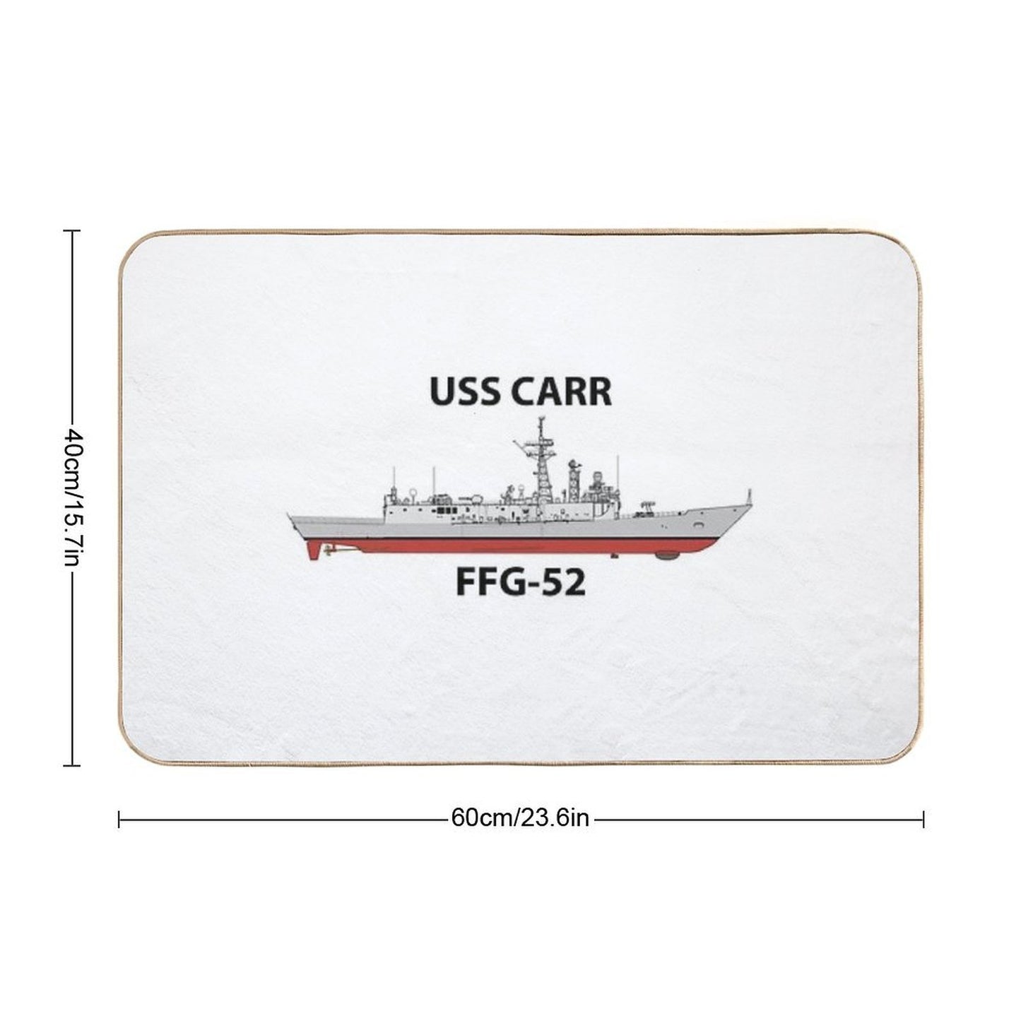 USS CARR - FFG-52 - OLIVER HAZARD PERRY CLASS  Pet-Safe Bath Mat