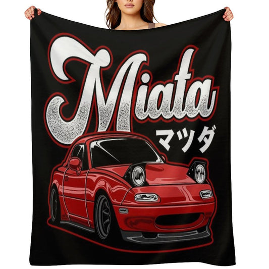 Miata MX-5 NA Red Throw Blanket