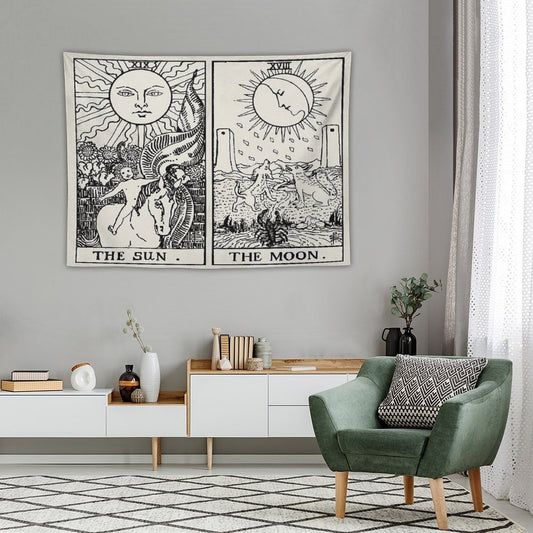 The Sun And Moon Tarot Cards Tapestry