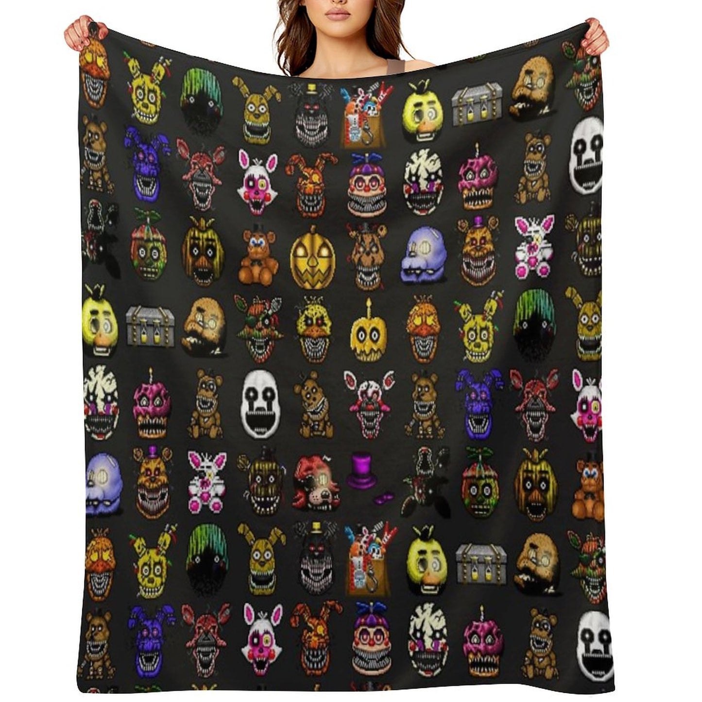 Five Nights at Freddy's - Pixel Art - Multiple Characters New Set Throw Blanket