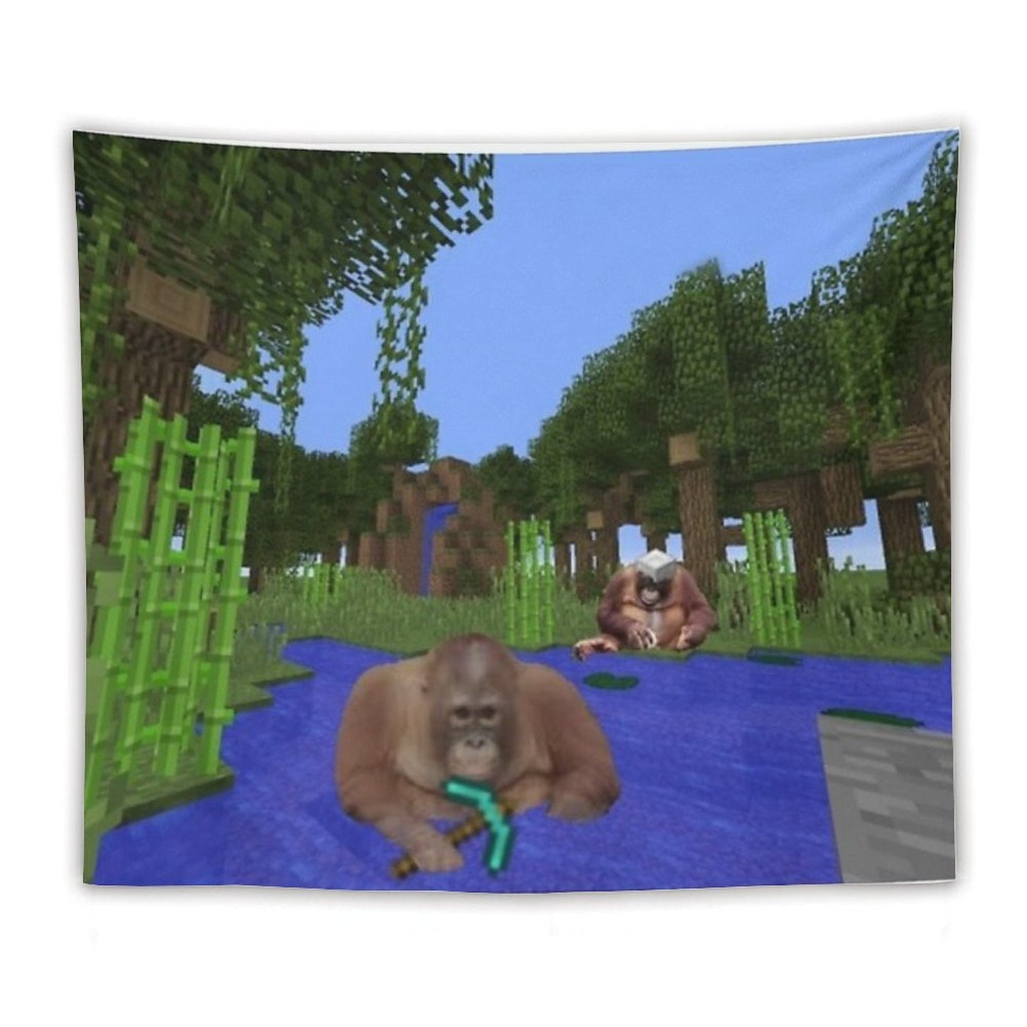 Minecraft Monkey Tapestry