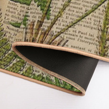 Vintage Foliage Hipster Botanical Print Fern Leaves Bath Mat