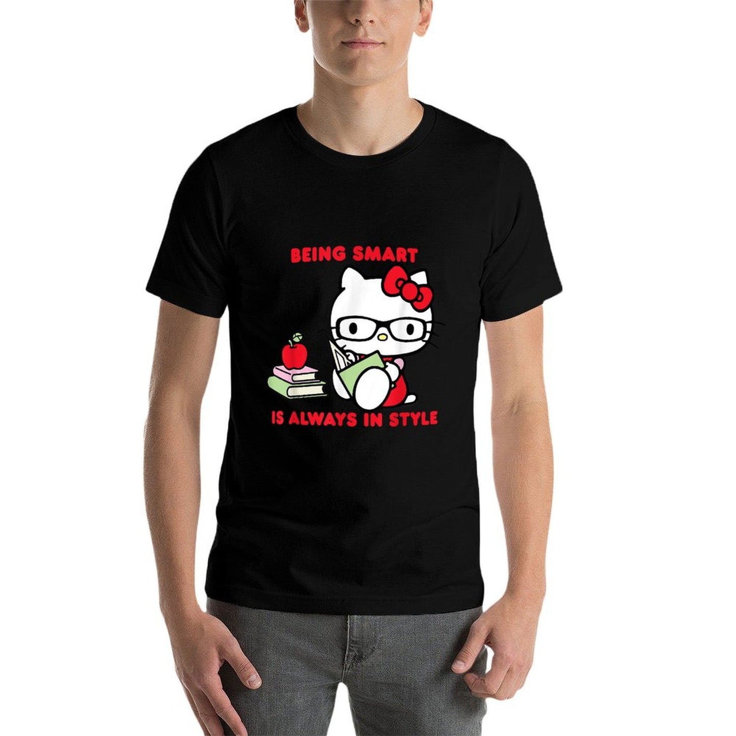 Hello Kitty Being Smart Is Always In Style Books Student  Polyester Blend T-Shirt