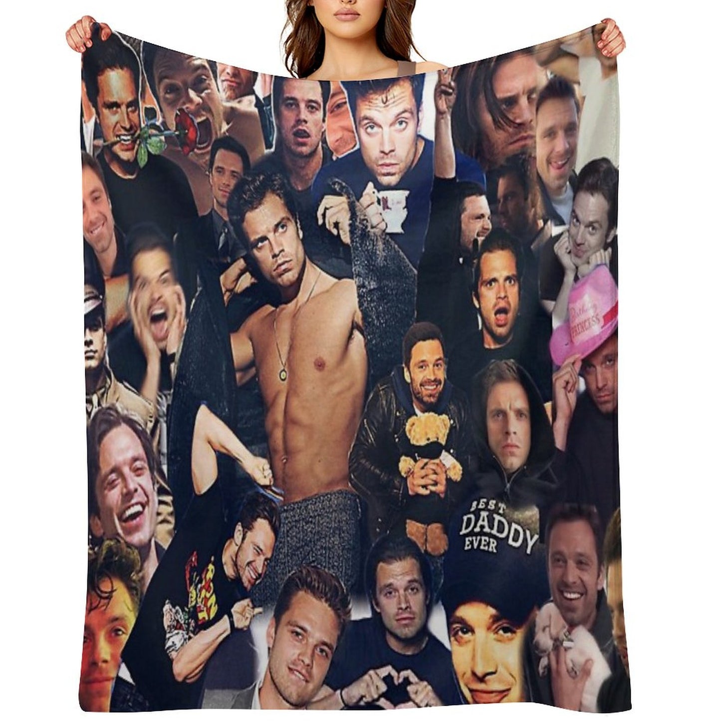 Sebastian Stan (collage Design) Throw Blanket