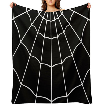 Spider Web - Black Throw Blanket