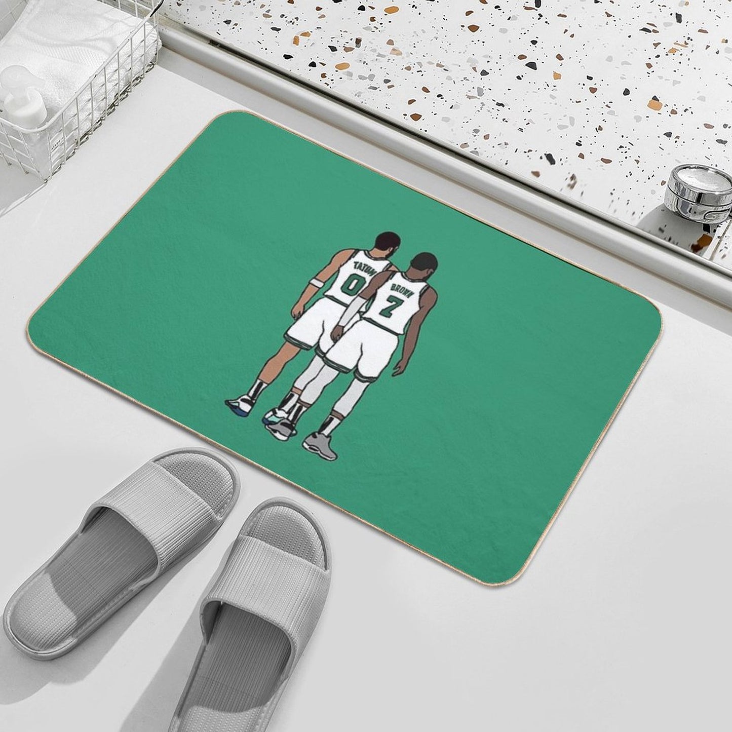 Jayson Tatum And Jaylen Brown Back-To Bath Mat