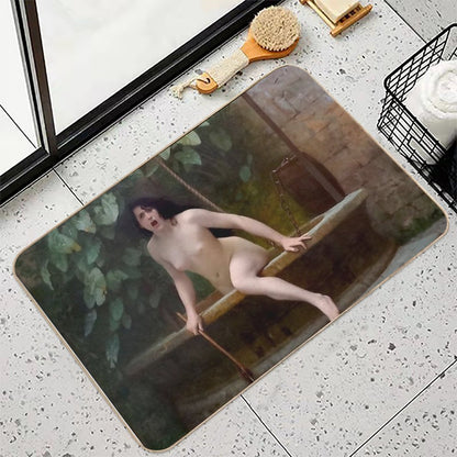 TRUTH COMING OUT OF HER WELL TO SHAME MANKIND - JEAN-LEON GEROME Bath Mat