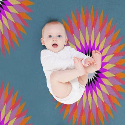 Psychedelic Geometric Flower Mandala Throw Blanket