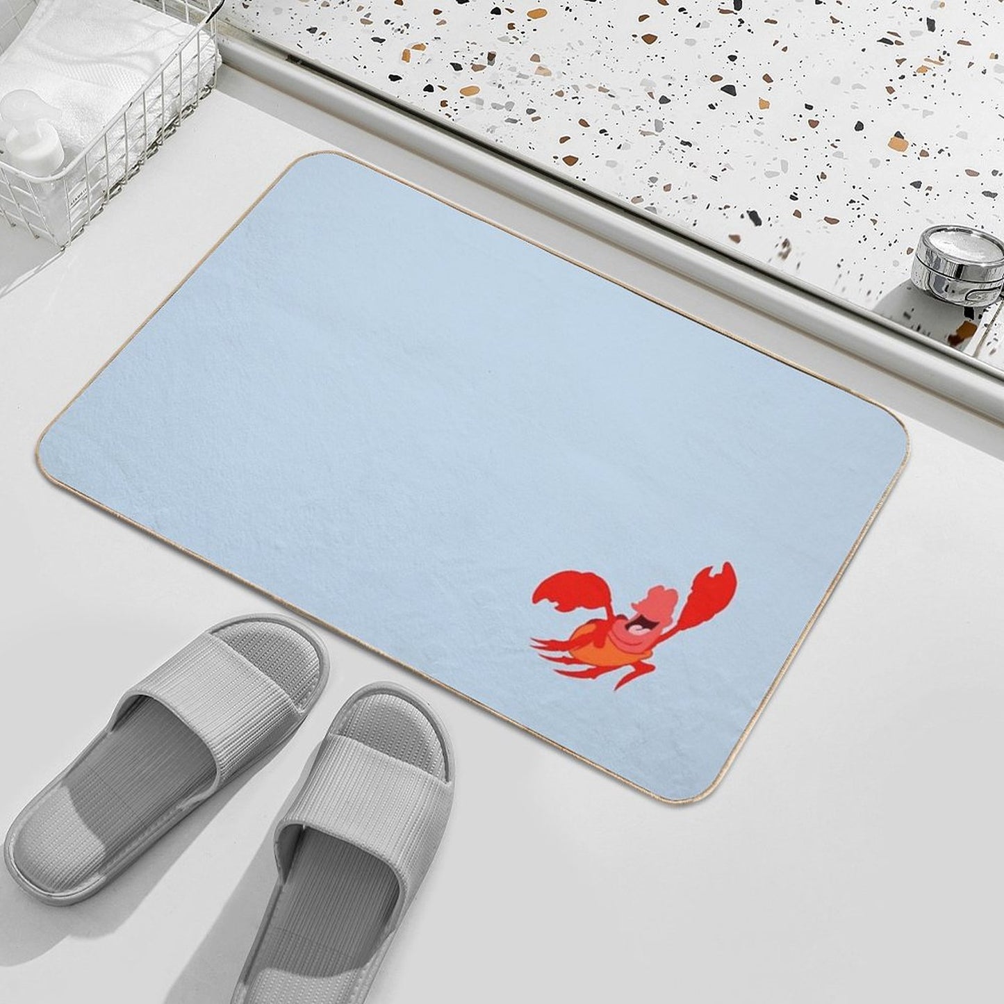 Red Crustacean Bath Mat