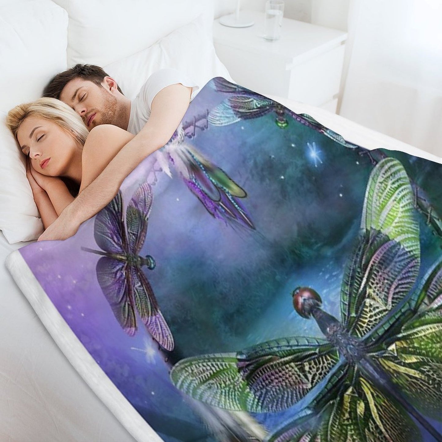 Dream Catcher - Spirit Of The Dragonfly Throw Blanket