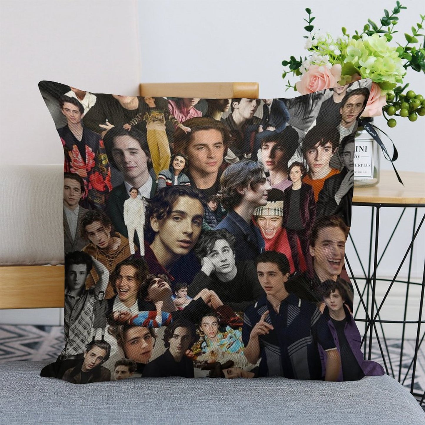 Timothee Chalamet Linen Throw Pillow Cover