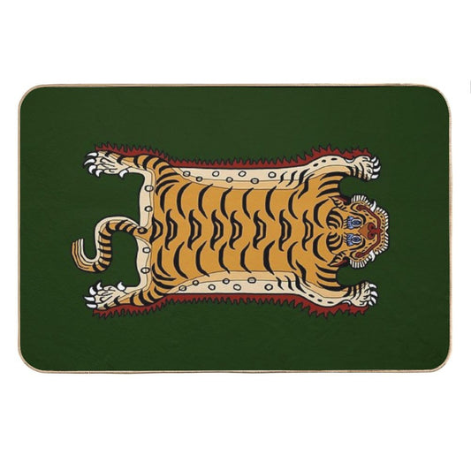 TIBETAN TIGER RUG 1-green Bath Mat