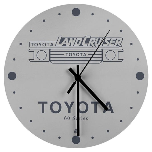60 Series 4x4 Land Cruiser White Black Wall Clock