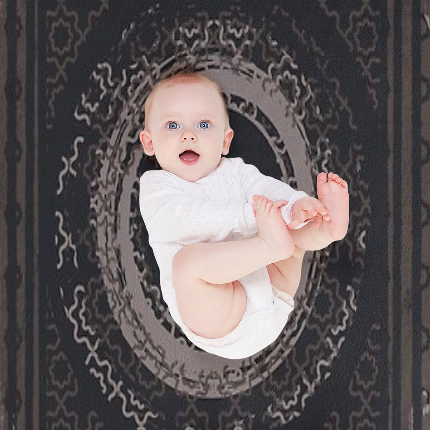 Geo Scarf Print in Navy Throw Blanket