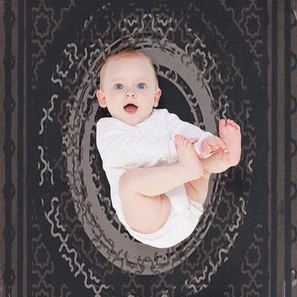 Geo Scarf Print in Navy Throw Blanket