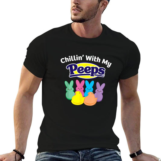 Peeps Black Easter - Classic Fit Crew Neck, Cotton & Polyester,, Animal Print T-Shirt