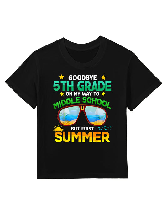 5th Grade Way To Middle School Grade First Summer Graduation Kids T-Shirt