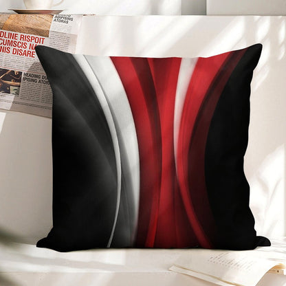 Red And White Linen Throw Pillow Cover
