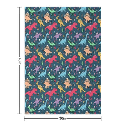 Dino Party - Dinosaur Pattern Throw Blanket