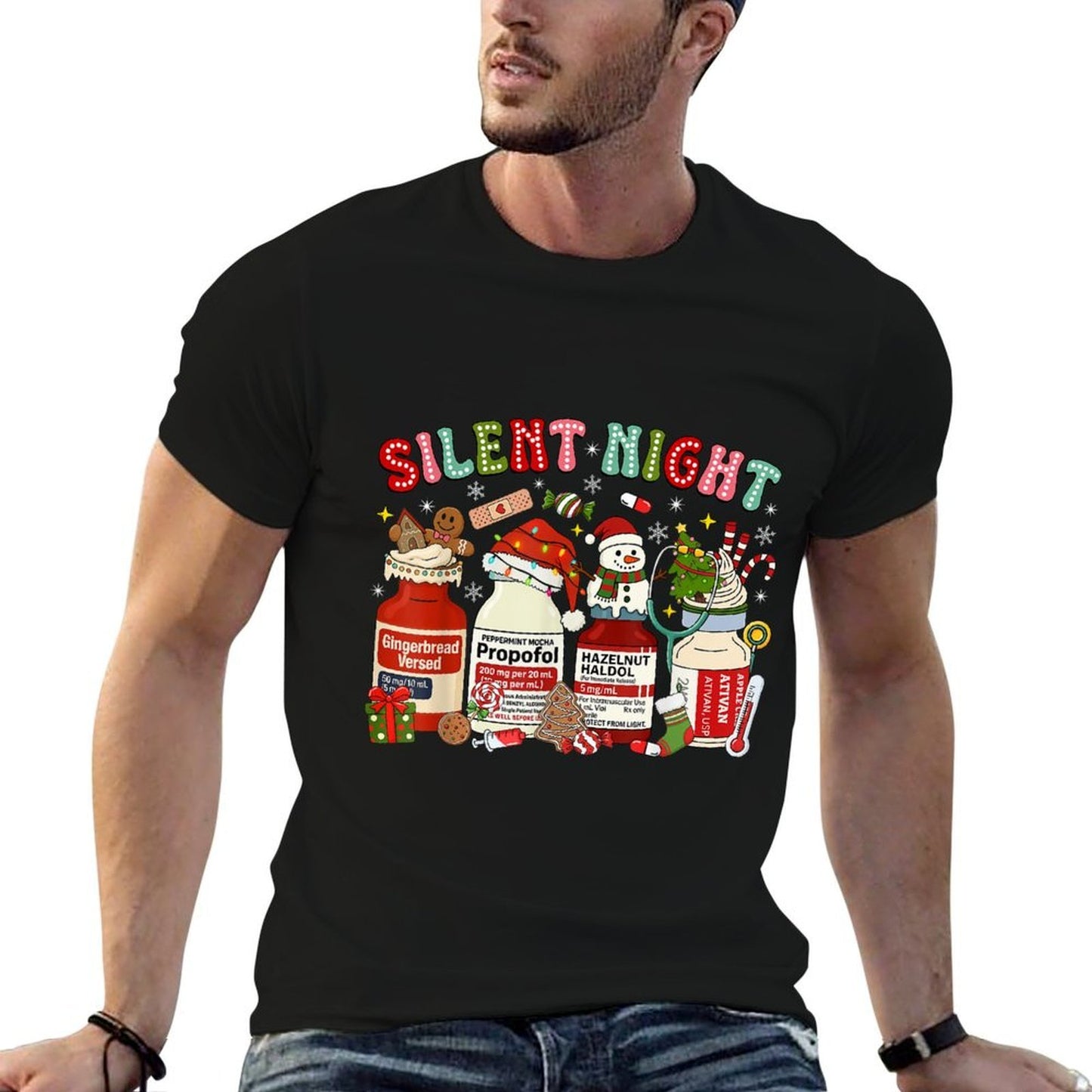 Christmas Nurse Peppermint Mocha Propofol ICU RN ED ER Nurse  Odor-resistant T-Shirt