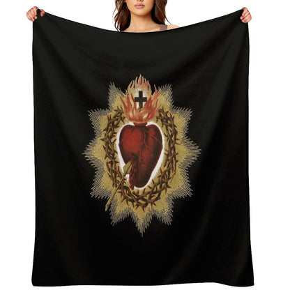 Sacred Heart of Jesus Catholic Throw Blanket