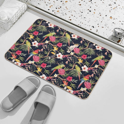 Tropical Parrot And Toucan Bath Mat
