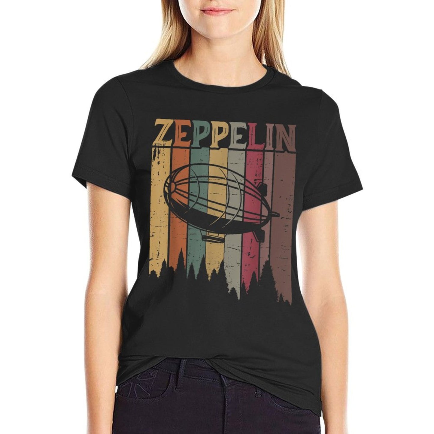 Retro Zeppelin 70s 80s Dirigible Airship Zepelin Zepplin  Breathable T-Shirt
