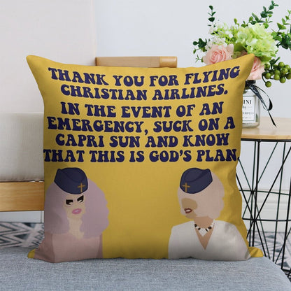 Trixie And Katya Christian Airlines Linen Throw Pillow Cover