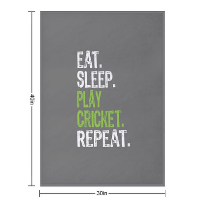 Best Eat Sleep Cricket Gift Design Throw Blanket