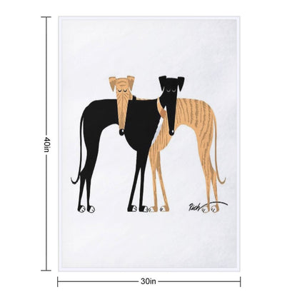 Head Rest Brindle Hound Throw Blanket