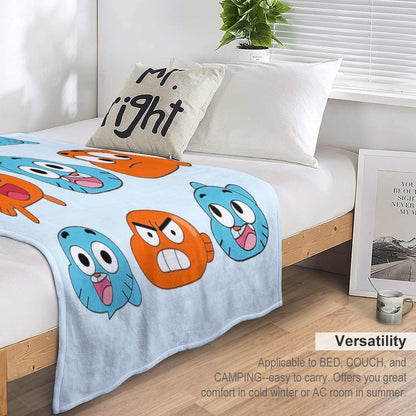 The Amazing World of Gumball™, Gumball & Darwin Faces Features Throw Blanket