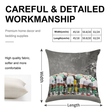 Celtic Fc Huddle Linen Throw Pillow Cover