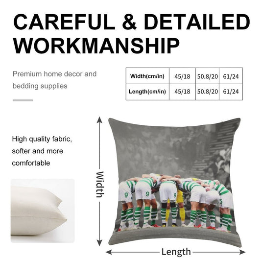 Celtic Fc Huddle Linen Throw Pillow Cover