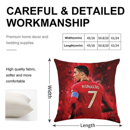 Cristiano Ronaldo Linen Throw Pillow Cover