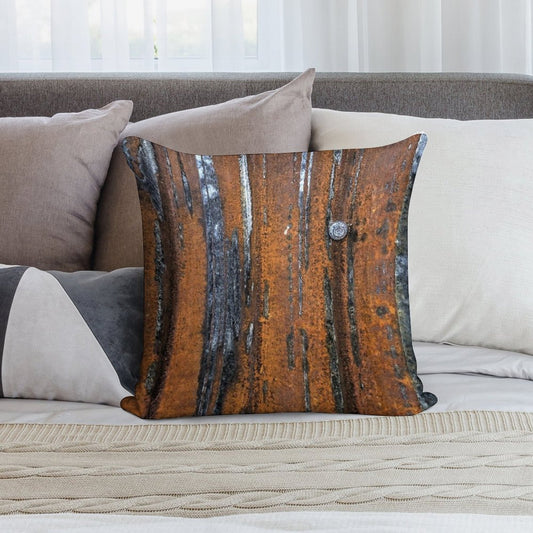 Rust Soft Short Plush Fabric Throw Pillow