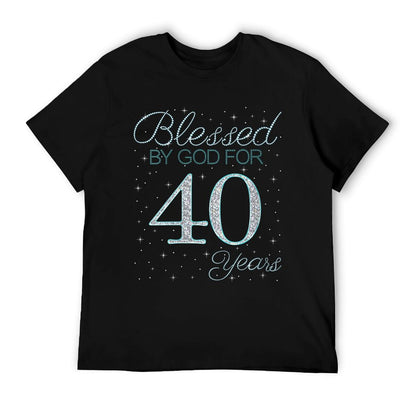 Womens Blessed By God For 40 Years 40th Birthday 40 Year Old Gifts  Trendy Pattern T-Shirt