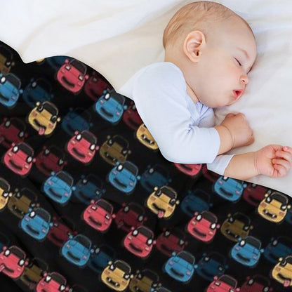 MIATA PATTERN BLACK Throw Blanket
