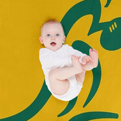 Australia Rugby Wallabies Yellow Wallaby Throw Blanket