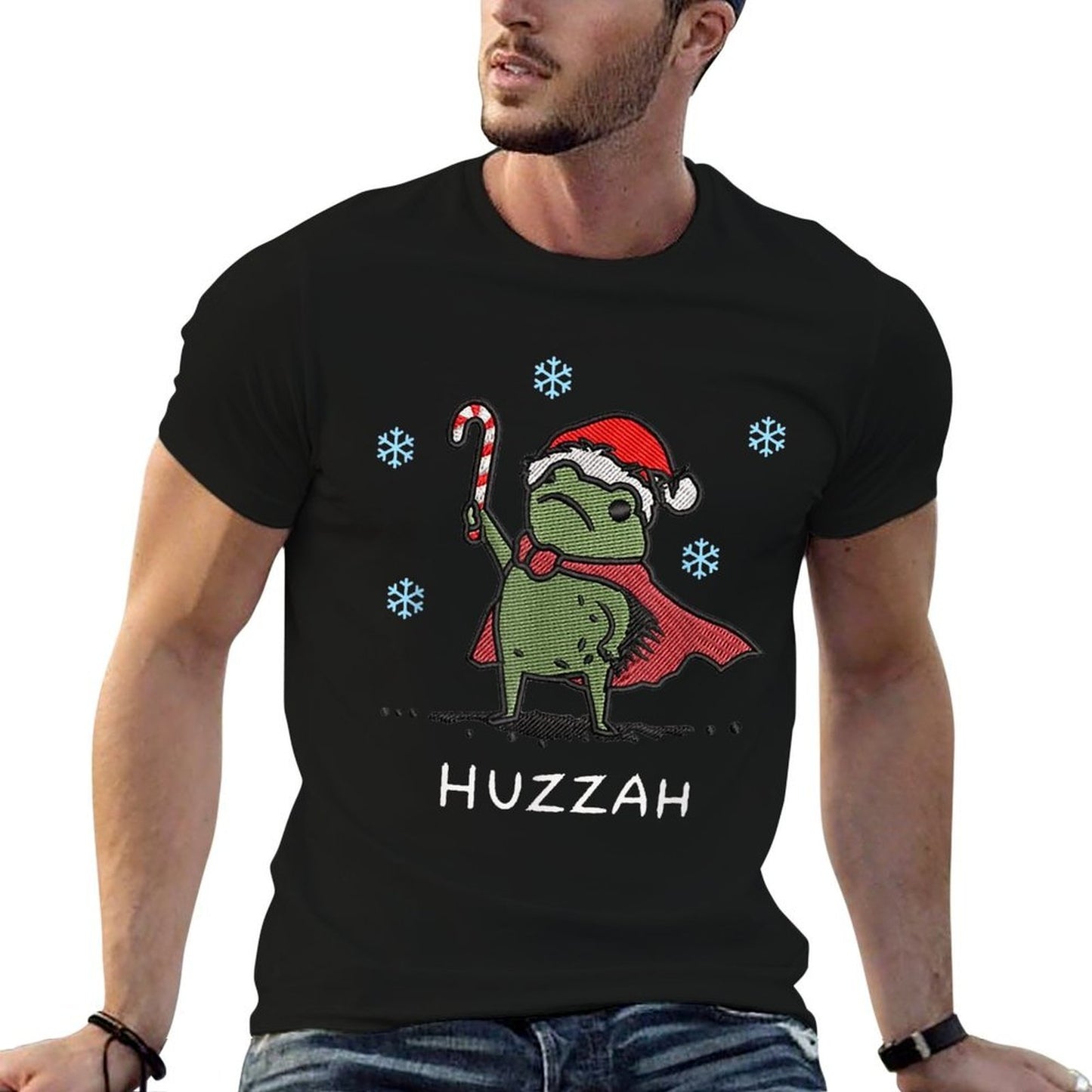 Huzzah Frog Knight Funny Sword Meme Quote Christmas  Trendy Pattern T-Shirt
