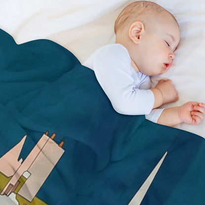 Brittany Illustration France Throw Blanket