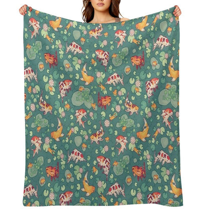 Koi Pond Throw Blanket