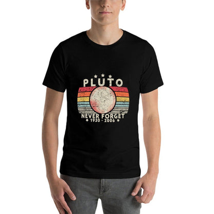 Never Forget Pluto. Retro Style Funny Space Science  Relaxed-fit T-Shirt
