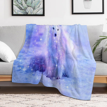 Arctic Iceland Fox Throw Blanket
