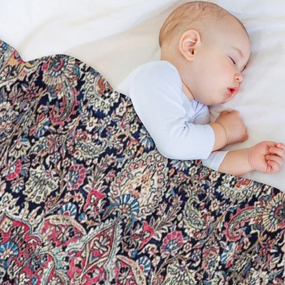 Kashan Central Persian Rug Print Throw Blanket