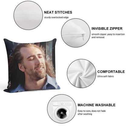 Nicolas Cage Soft Anti-Pilling Throw Pillow