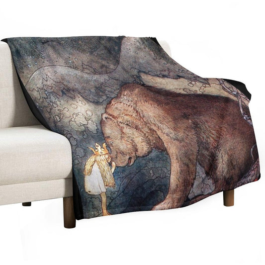 John Bauer Poor Little Bear-artist John Bauer Throw Blanket