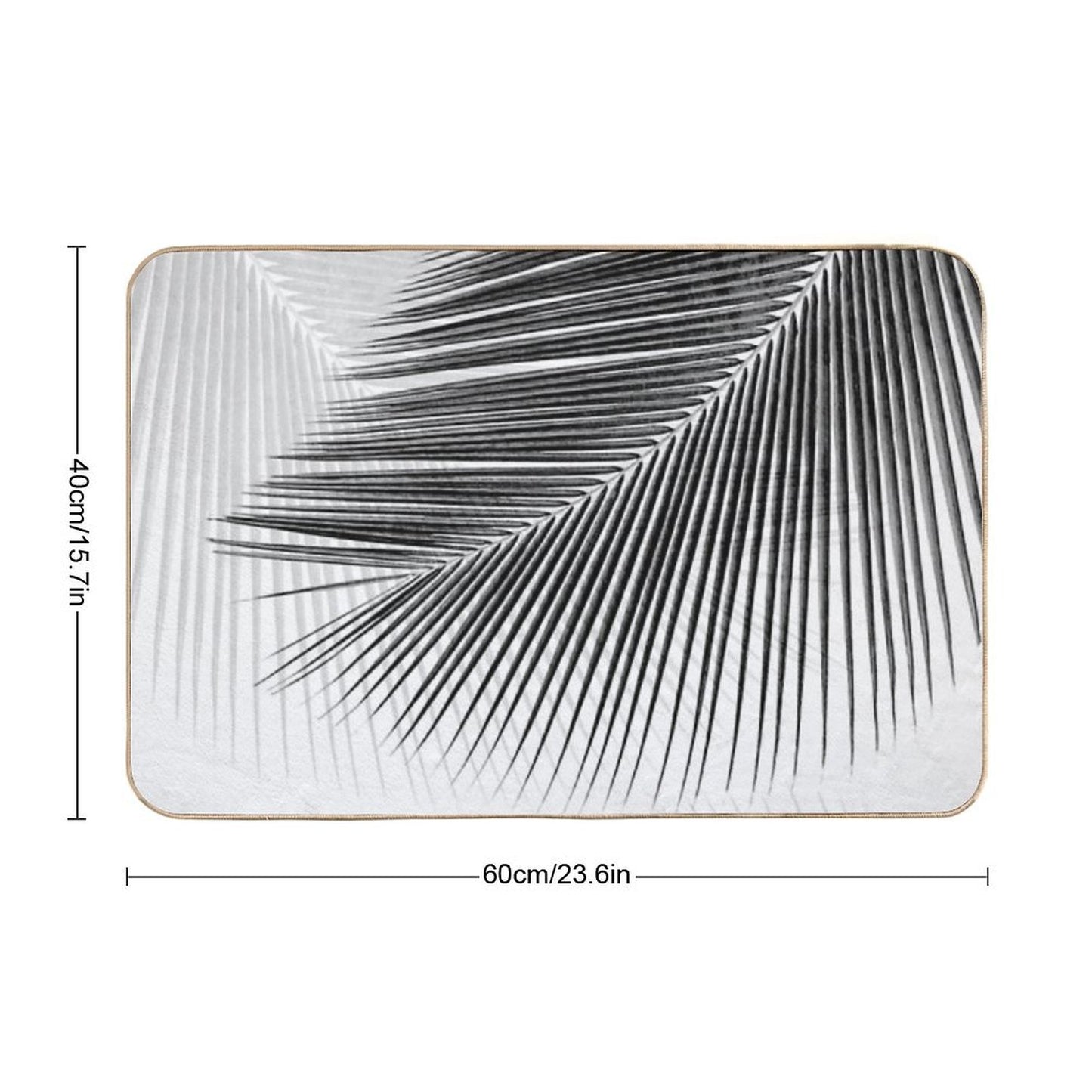 Palm Leaf Synchronicity - Bw Bath Mat