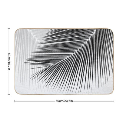 Palm Leaf Synchronicity - Bw Bath Mat