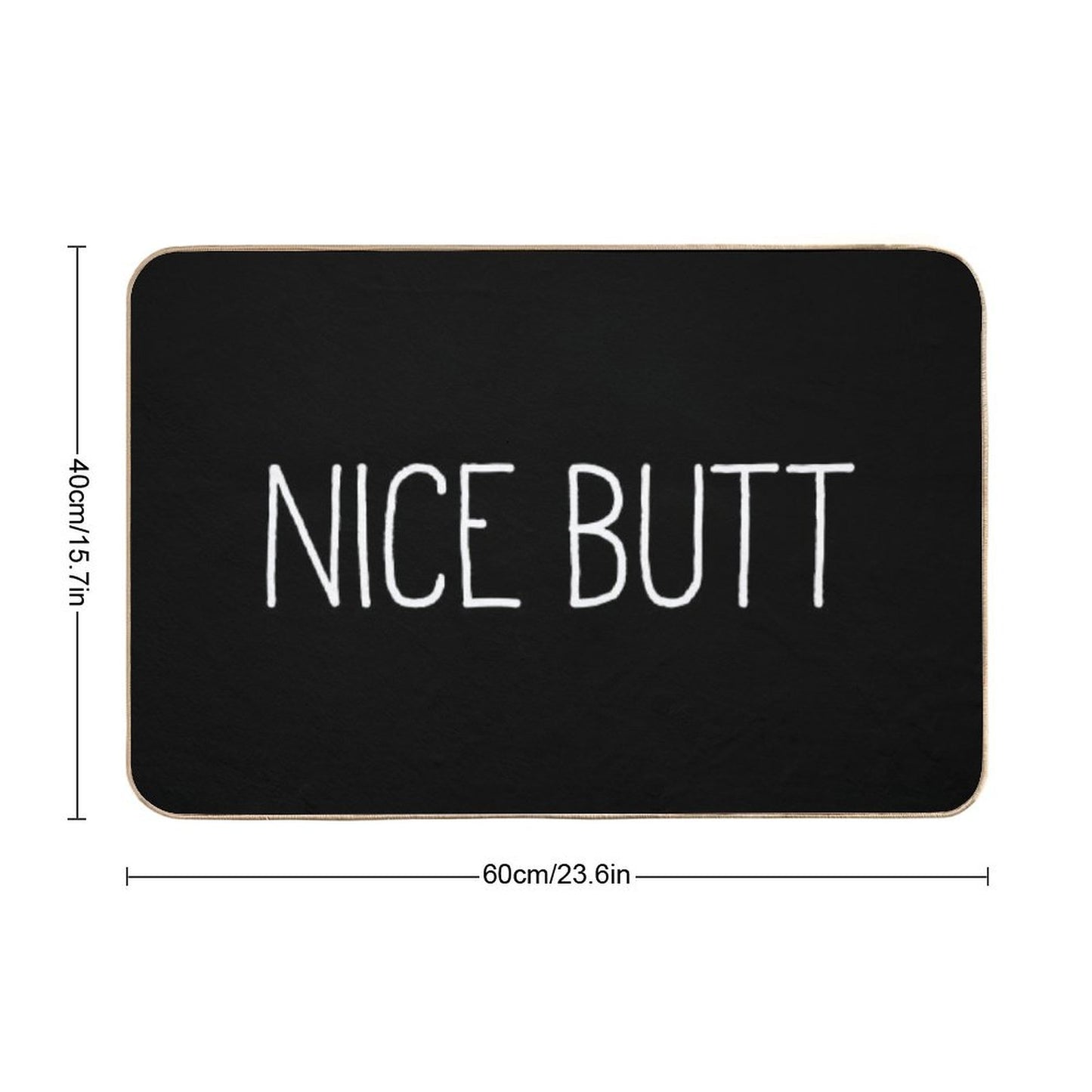 Nice Butt Black Bath Mat