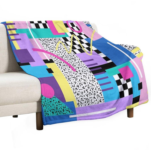 Memphis Pattern 110 - Retro 90s  80s Throw Blanket